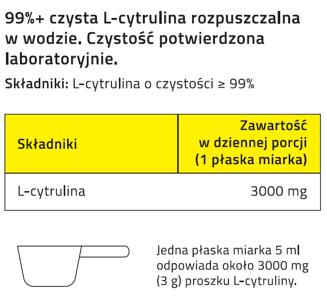 CYTRULINA 255g L-Cytrulina 3000 mg 99% CZYSTA PRZEDTRENINGÓWKA - Image 4