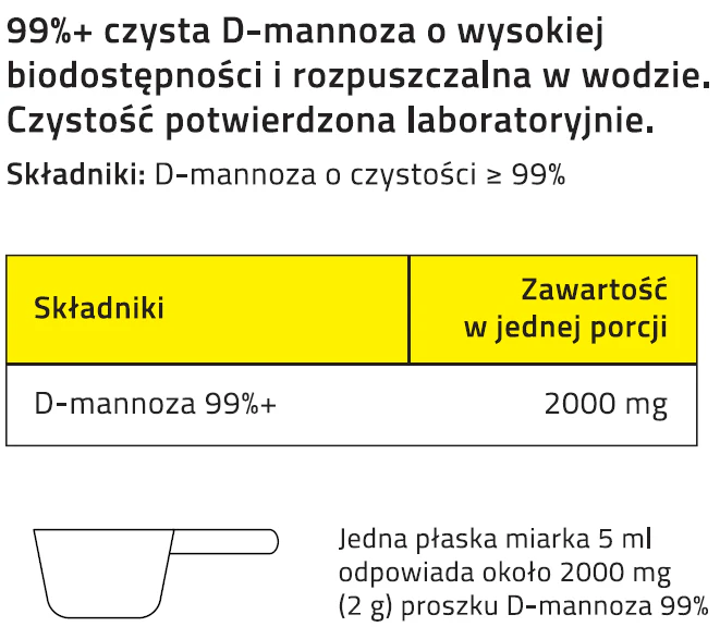 D-MANNOZA 99% Pure 100 g proszek D-mannose - Image 3