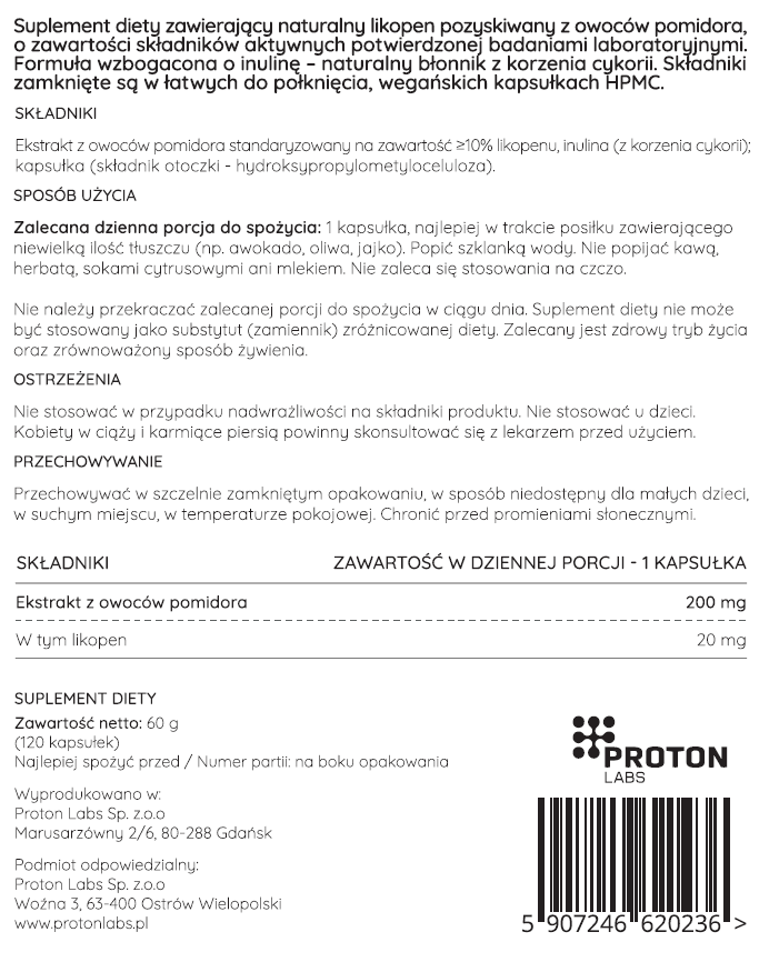 Likopen MAX 20 mg 100% naturalny z pomidora - 120 kapsułek - Image 6