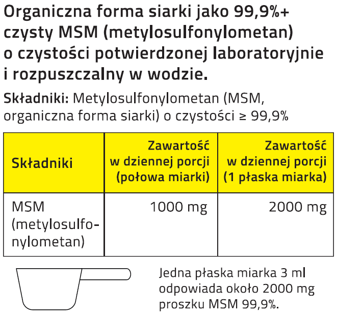 MSM 99,9% PURE Siarka Organiczna Czysty Proszek 250g - Image 3