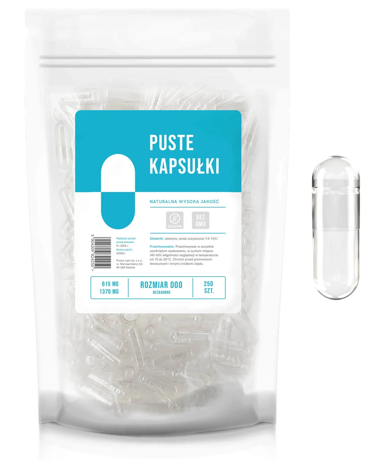 Puste kapsułki żelatynowe, bezbarwne - Image 13