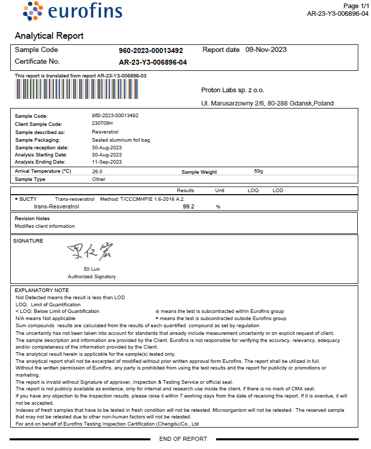 Resveratrol, trans-resweratrol 99% czysty proszek - Image 4